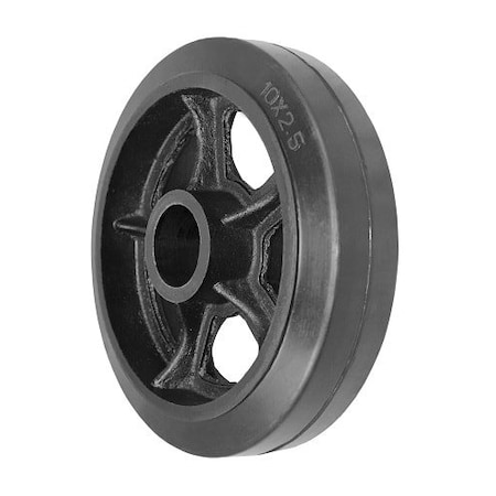 Wheel; 10X2.5 Rubber,Steel (Black); 1-3/16 Plain Bore